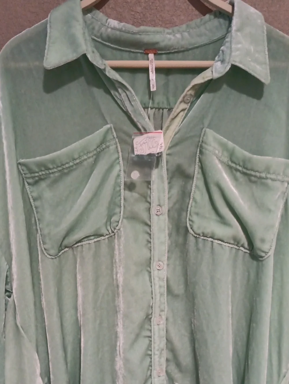 Free People Lux Velvet Shirt Dress
